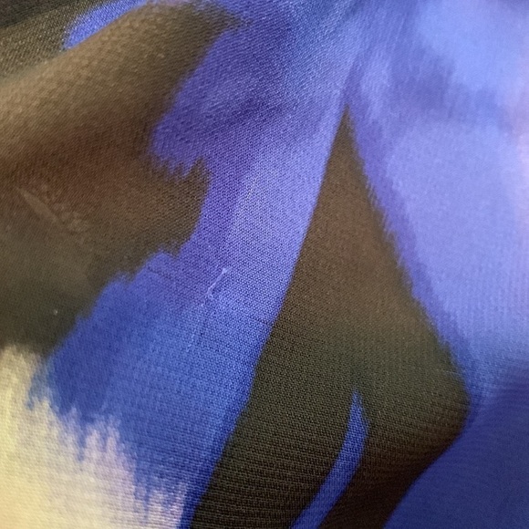 ADRIANNA Papell Blurred Chiffon Sleeveless Dress Drop Waist Blue/Black Women’s 4 - Picture 14 of 14